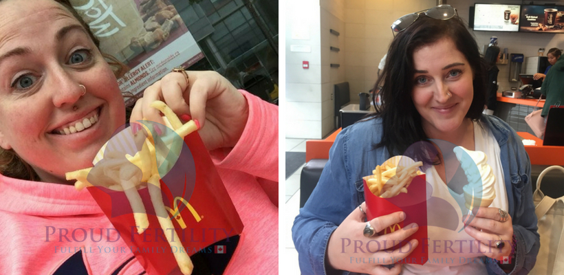 Surrogacy Traditions in Canada - Surrogate Moms eat McDonald's fries after their embryo transfers